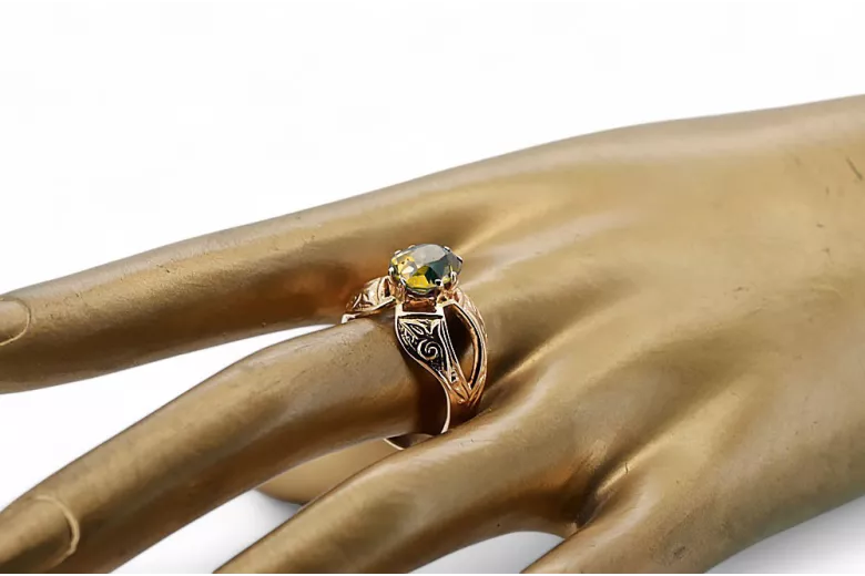 Original Vintage 14K Rose Gold Yellow Peridot Ring Vintage style vrc135r